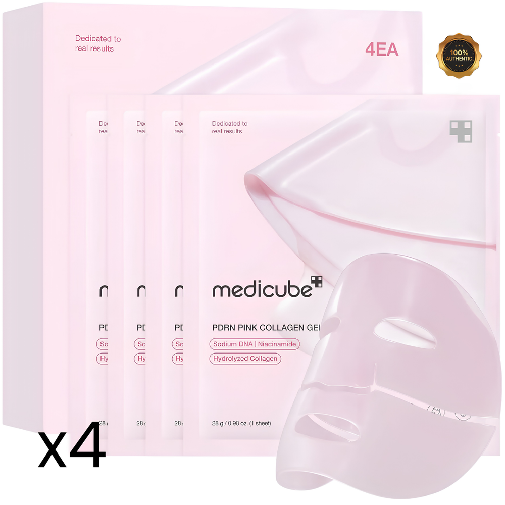 Medicube PDRN Pink Collagen Gel Mask – Mascara Facial em Gel Caixa 4Pc 28g